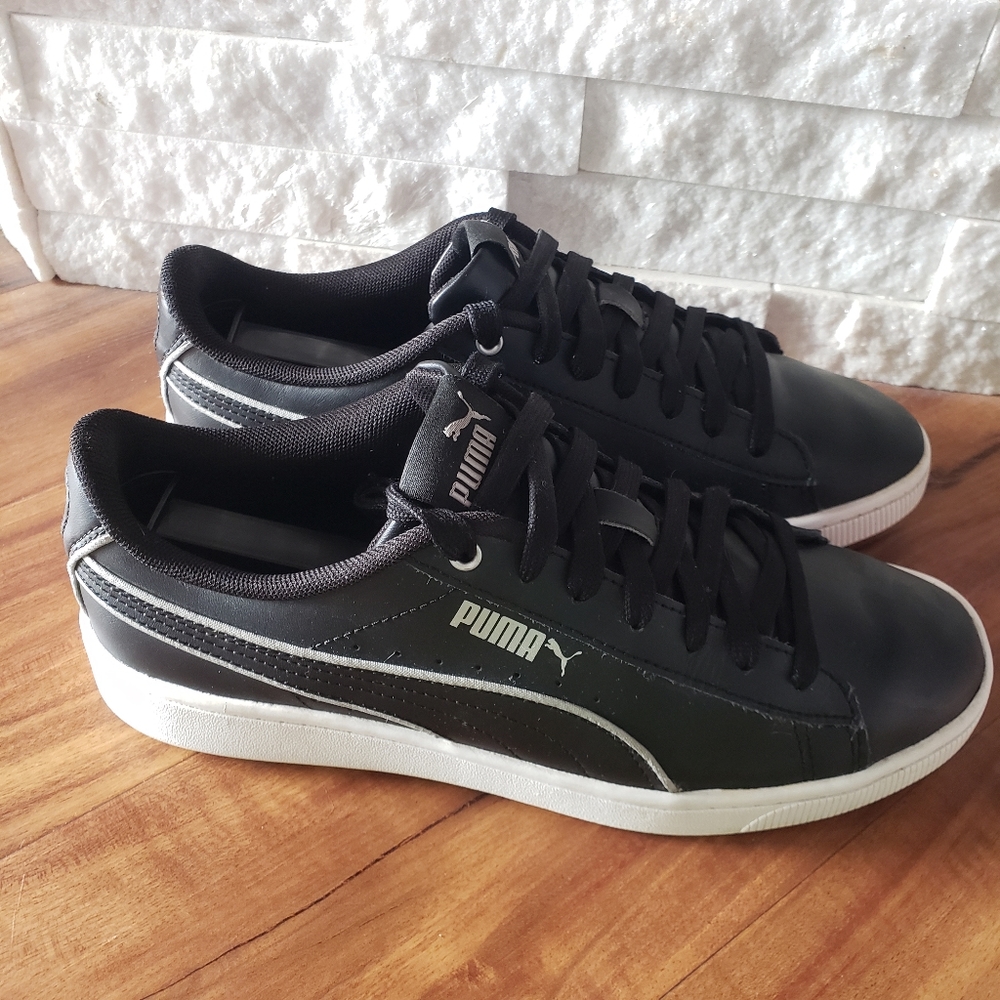 Puma Vicky V2 Black Silver Women's Sneakers Size 7
